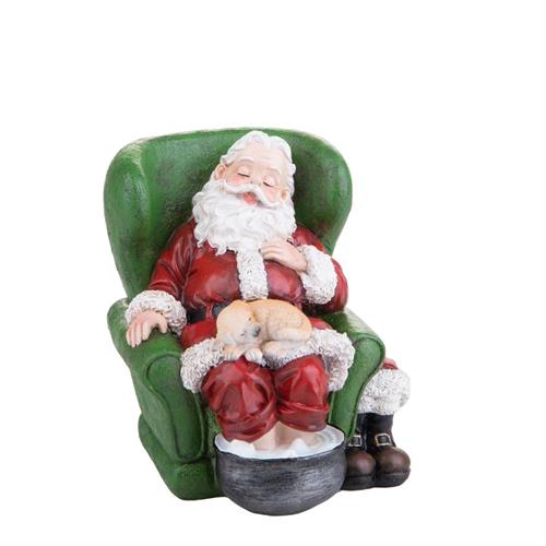 BABBO NATALE IN POLTRONA RESINA H. 16,5 CM