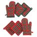 GUANTO + 2 PRESINE DA CUCINA NATALIZI SCOZZESE TARTAN