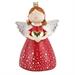 ANGELO VESTITO ROSSO CON CUORE IN CERAMICA H.25X14,5X14,5 CM