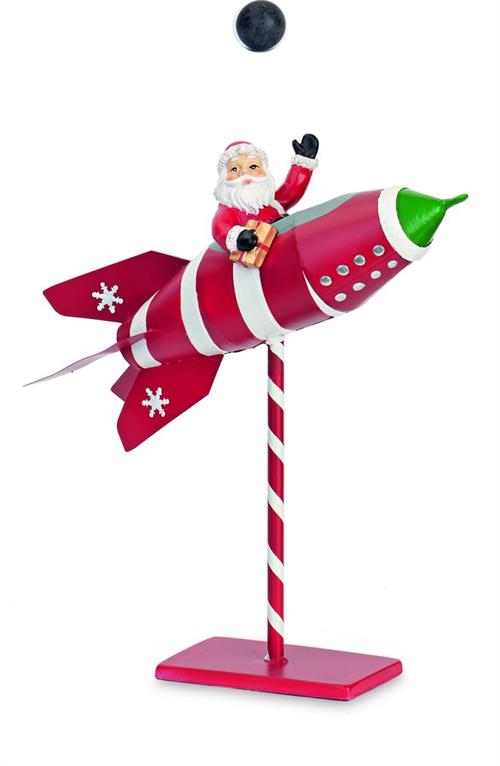 BABBO NATALE SU MISSILE 39X14X43,5 CM