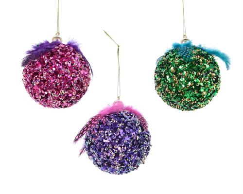 PALLINE DI NATALE MULTICOLOR  8 CM 3PZ