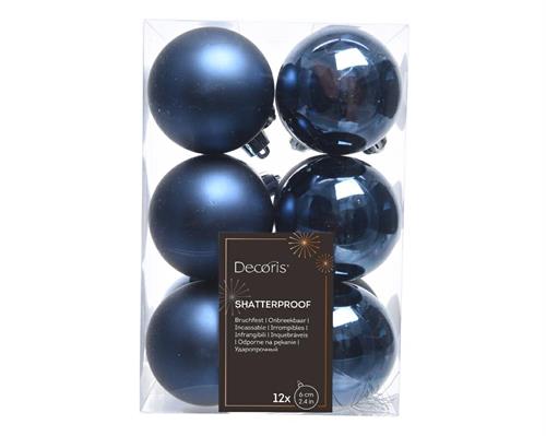 PALLINE DI NATALE BLU NOTTE 6 CM CONFEZIONE 12 PZ