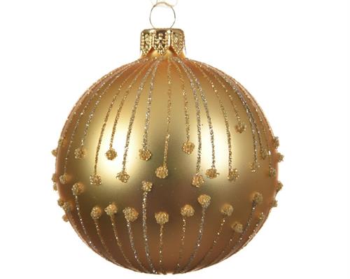 PALLINA DI NATALE ORO DECORATA 8 CM