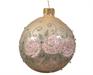 PALLINA DI NATALE AVORIO DECORO ROSA 8 CM