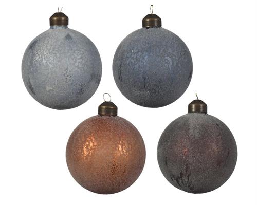 PALLINA DI NATALE AZZURRO MARRONE DECORAZIONE ASSORTITA 8 CM