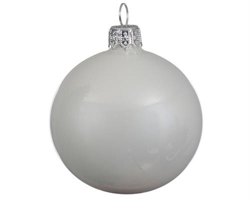 PALLINE DI NATALE BIANCO LUCIDO 10 CM CONFEZIONE 4 PZ