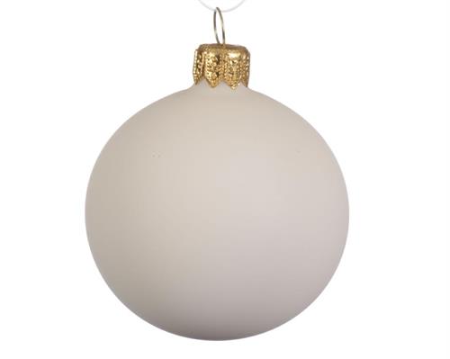 PALLINE DI NATALE BIANCO LANA OPACO 8 CM CONFEZIONE 6 PZ