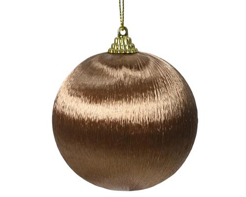 PALLINA  DI NATALE MARRONE TESSUTO 8 CM