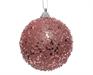 PALLINA DI NATALE ROSA ANTICO CON STRASS 8 CM