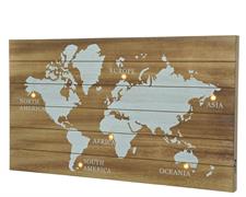 MAPPAMONDO IN LEGNO ILLUMINATO 6 LED LUCE CALDA