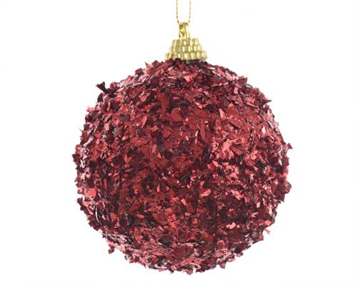 PALLINA DI NATALE ROSSA GLITTERATA 8 CM