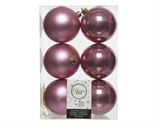 PALLINE DI NATALE ROSA VELVET 8 CM CONFEZIONE 6 PZ