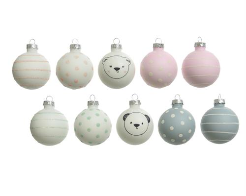 PALLINE DI NATALE BABY ASSORTITE CON ORSETTO 5 CM