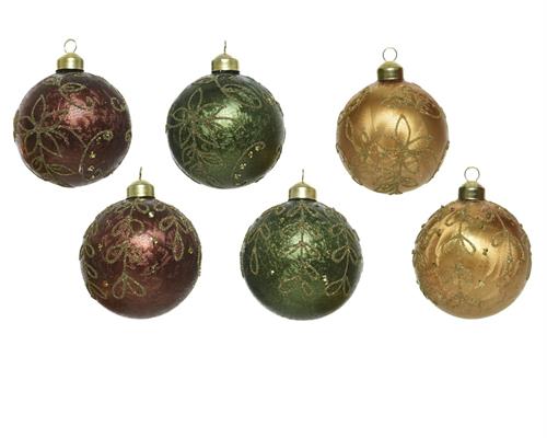 PALLINA DI NATALE 3 COLORI ASSORTITI 8 CM