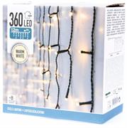 LUCI DI NATALE A TENDA STALATTITI BIANCO CALDO 360 LED