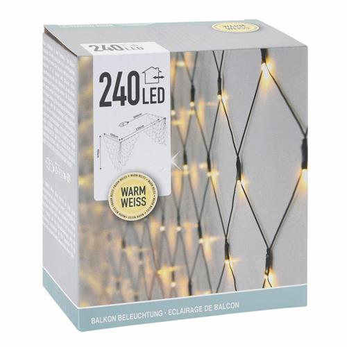 LUCI DI NATALE 240 LED TENDA PER BALCONE BIANCO CALDO