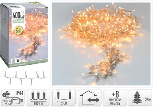 CATENA LUCI 400 LED BIANCO CALDO