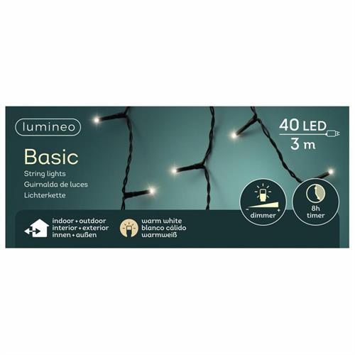 LUCI DI NATALE BASIC 40 LED BIANCO CALDO