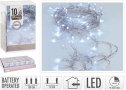 LUCI DI NATALE A BATTERIA 10 LED  BIANCO FREDDO