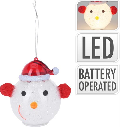 SFERA PUPAZZO DI NEVE CON LED