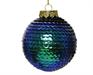 PALLINA DI NATALE BLU CON PAILLETTES 8CM