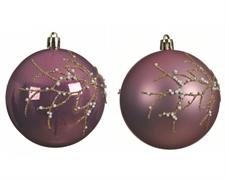 PALLINA DI NATALE ROSA DECORATA 8 CM 2 ASSORTITE