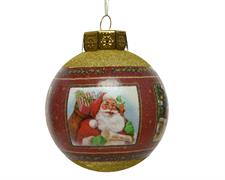 PALLINA DI NATALE ROSSA DECORO BABBO NATALE 40 CM