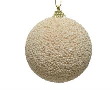 PALLINA DI NATALE AVORIO GLITTERARTA 10 CM