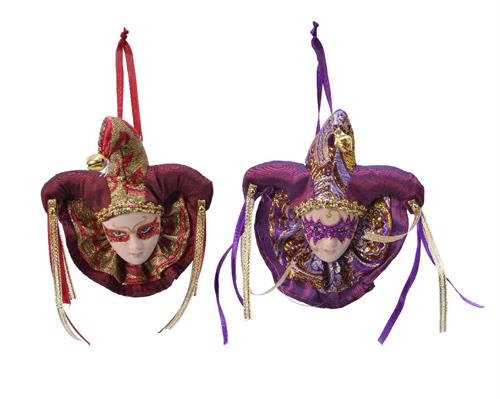 MASCHERA VENEZIANA 10X2X10CM VIOLA/BORDEAUX