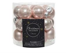 PALLINE DI NATALE ROSA 2,5 CM CONFEZIONE 24 PZ