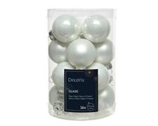 PALLINE DI NATALE BIANCO 3,5 CM CONFEZIONE 16 PZ