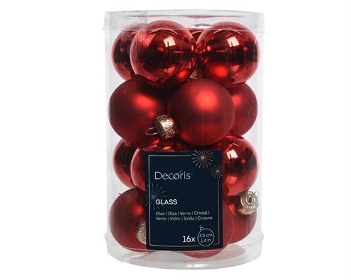 PALLINE DI NATALE ROSSE  3,5 CM CONFEZIONE 16 PZ