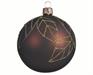 PALLINA PER ALBERO 8CM MARRONE CON DECORO FOGLIE