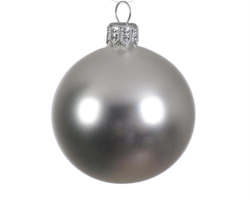 PALLINE DI NATALE ARGENTO OPACO 8 CM CONFEZIONE 6 PZ