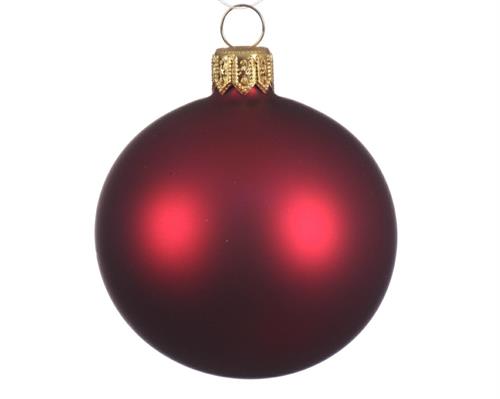 PALLINE DI NATALE BORDEAUX OPACO 8 CM CONFEZIONE 6 PZ