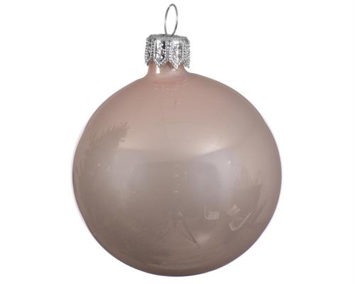 PALLINE DI NATALE ROSA CIPRIA LUCIDO 6 CM CONFEZIONE 6 PZ