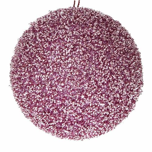 PALLINA DI NATALE ROSA CON STRASS 8 CM