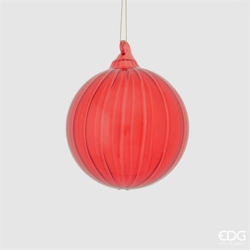 PALLINA DI NATALE VETRO ROSSO 10 CM -EDG- ENZO DE GASPERI