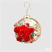 PALLINA DI NATALE VETRO ORO DECORO ROSSO 10 CM -EDG-