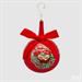 PALLINA DI NATALE VETRO ROSSO 12 CM CON FIOCCO - EDG-