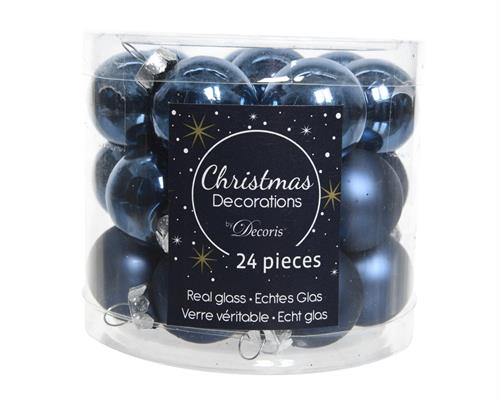 PALLINE DI NATALE BLU 2,5 CM CONFEZIONE 24 PZ