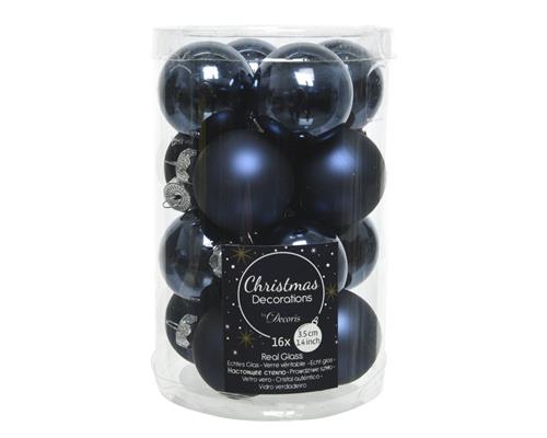 PALLINE DI NATALE BLU 3,5 CM CONFEZIONE 16 PZ