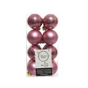 PALLINE DI NATALE ROSA VELVET 4 CM CONFEZIONE 16 PZ