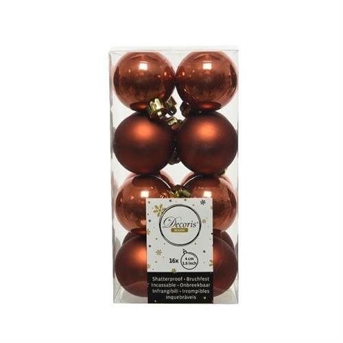 PALLINE DI NATALE RAME 4 CM CONFEZIONE 16 PZ