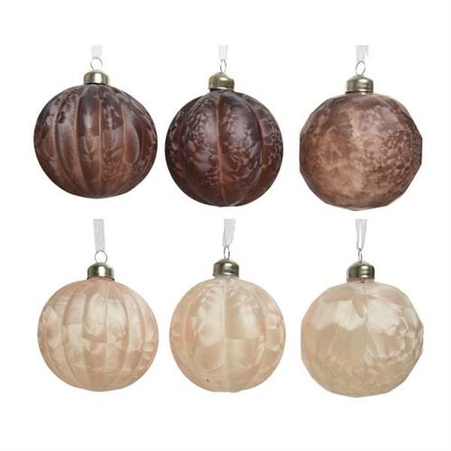 PALLINA PER ALBERO 8CM CHAMPAGNE/MARRONE