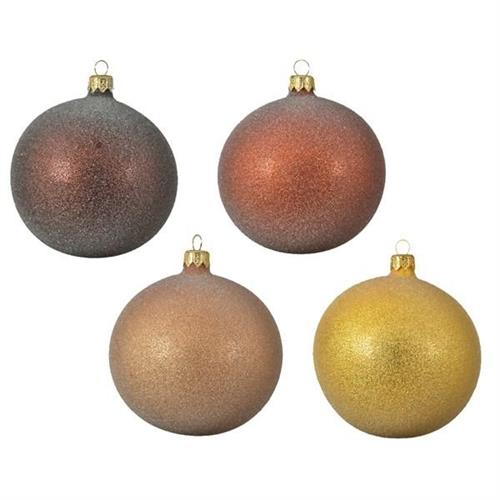 PALLINA PER ALBERO 10CM ORO/CHAMPAGNE/MARRONE/RAME