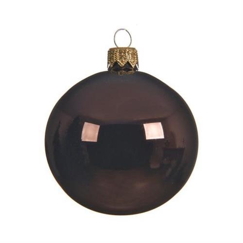 PALLINE DI NATALE MARRONE SCURO LUCIDO 10 CM CONFEZIONE 4 PZ