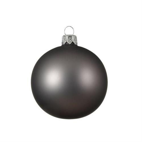 PALLINE DI NATALE GRIGIO OPACO 8 CM CONFEZIONE 6 PZ