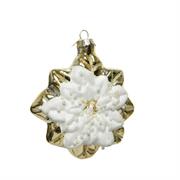 PENDENTE PER ALBERO STELLA DI NATALE BIANCO/ORO 11CM