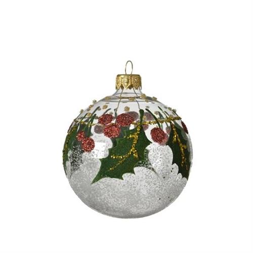 PALLINA PER ALBERO 8CM TRASPARENTE DECORATA